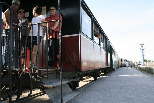 Passengers on the steam train